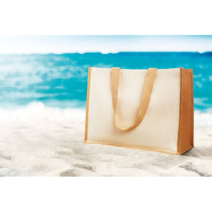 Shopper in juta e canvas - personalizzabile con logo