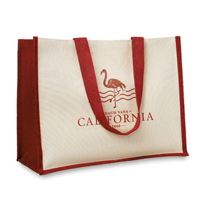 Shopper in juta e canvas - personalizzabile con logo