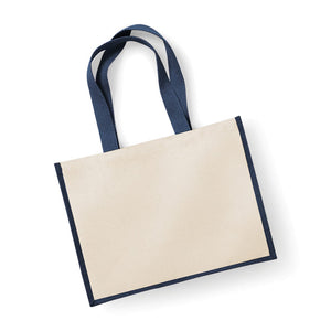 Shopper in Juta e Cotone Grande blu / UNICA - personalizzabile con logo