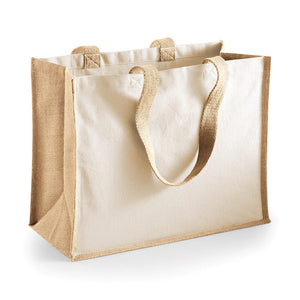 Shopper in Juta e Cotone Grande - personalizzabile con logo