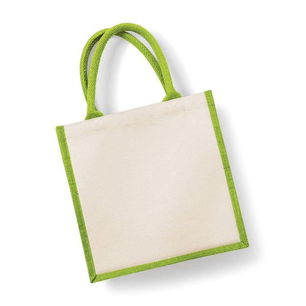 Shopper in Juta e Cotone verde / UNICA - personalizzabile con logo