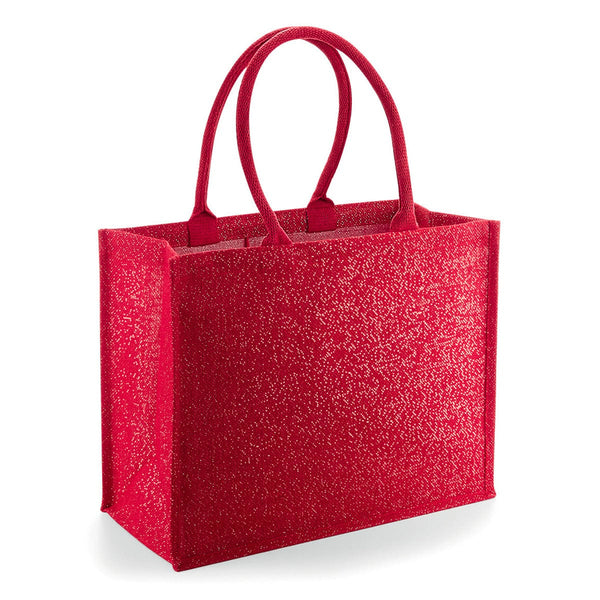 Shopper in Juta Metallizzata rosso / UNICA - personalizzabile con logo