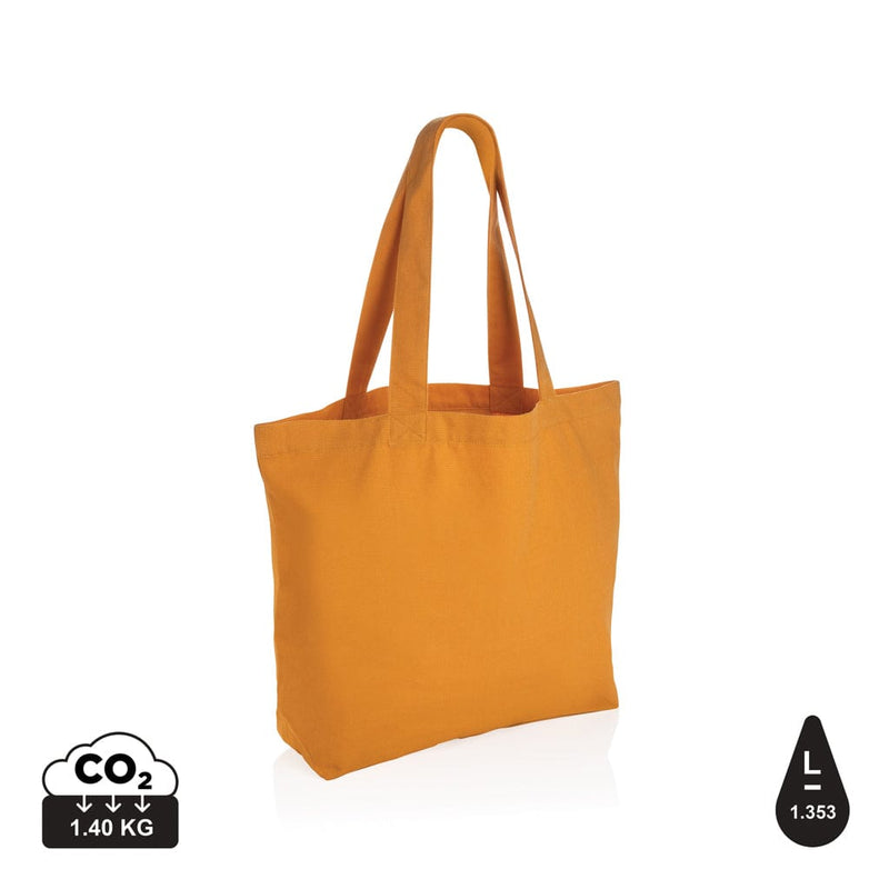 Shopper in rcanvas 240 gm2 Impact Aware™ con tasca arancione - personalizzabile con logo