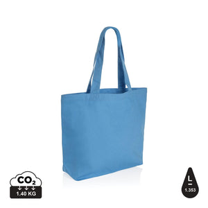 Shopper in rcanvas 240 gm2 Impact Aware™ con tasca blu - personalizzabile con logo