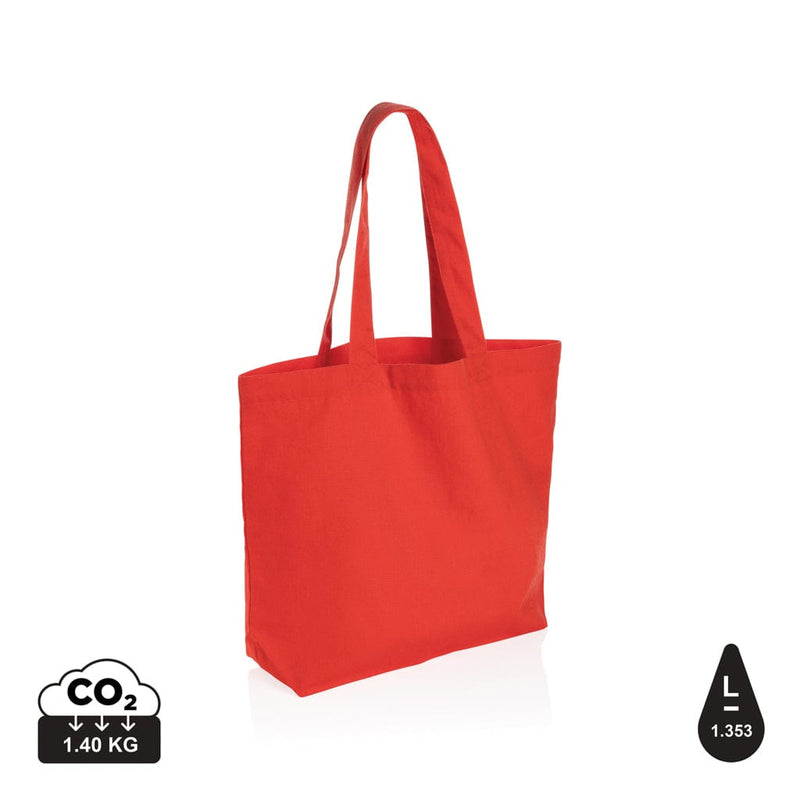 Shopper in rcanvas 240 gm2 Impact Aware™ con tasca rosso - personalizzabile con logo