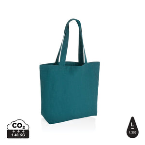 Shopper in rcanvas 240 gm2 Impact Aware™ con tasca verde - personalizzabile con logo