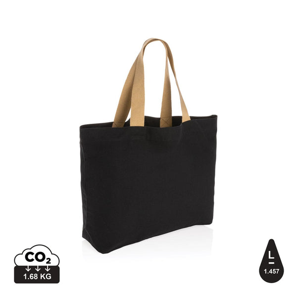 Shopper in rcanvas 240 gm2 non tinto Impact Aware™ nero - personalizzabile con logo