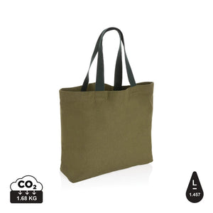 Shopper in rcanvas 240 gm2 non tinto Impact Aware™ verde - personalizzabile con logo