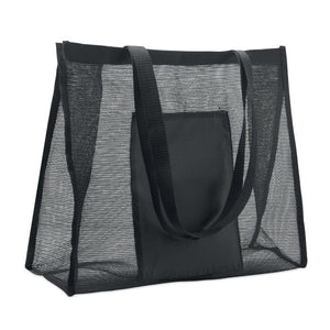 Shopper in rete RPET Nero - personalizzabile con logo