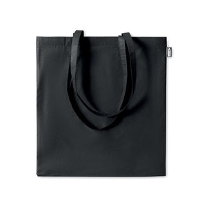 Shopper in RPET manici lunghi colorata Nero - personalizzabile con logo