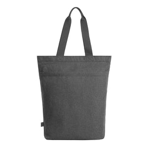 Shopper in RPET fondo imbottito nero / UNICA - personalizzabile con logo