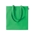 Shopper in RPET manici lunghi colorata verde - personalizzabile con logo