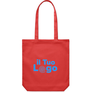 Shopper in tela rossa  270 gr/m² - personalizzabile con logo