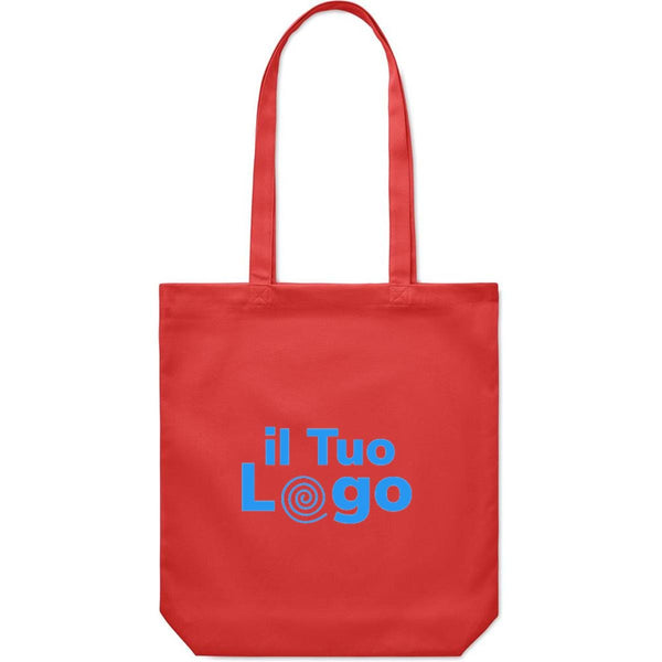 Shopper in tela rossa  270 gr/m² - personalizzabile con logo