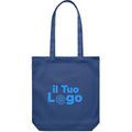 Shopper in tela blu 270 gr/m² - personalizzabile con logo