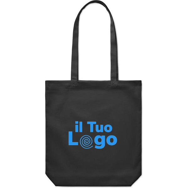 Shopper in tela nera 270 gr/m² - personalizzabile con logo