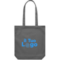 Shopper in tela grigio scuro 270 gr/m² - personalizzabile con logo