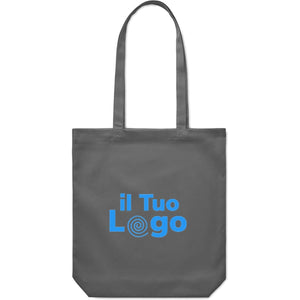 Shopper in tela grigio scuro 270 gr/m² - personalizzabile con logo