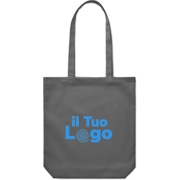 Shopper in tela grigio scuro 270 gr/m² - personalizzabile con logo