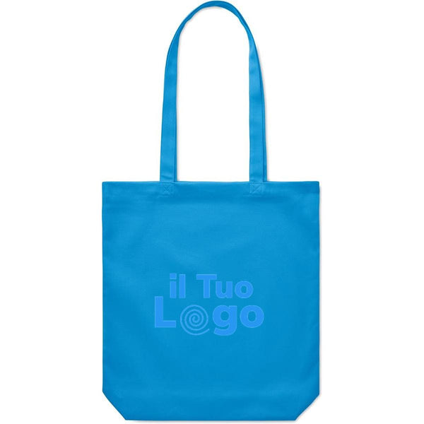 Shopper in tela azzurra 270 gr/m² - personalizzabile con logo