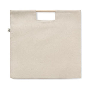 Shopper in tela biologica beige - personalizzabile con logo