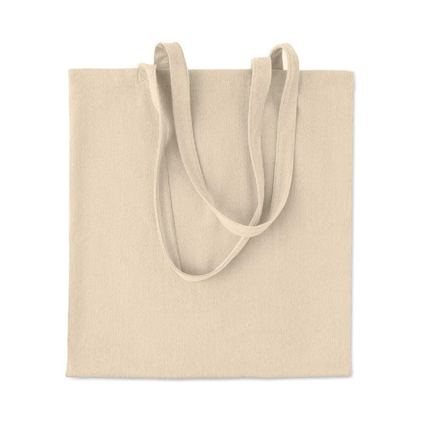 Shopper in velluto a coste Beige - personalizzabile con logo