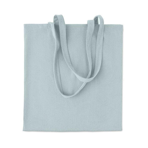 Shopper in velluto a coste blu - personalizzabile con logo