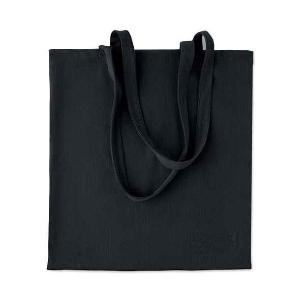 Shopper in velluto a coste Nero - personalizzabile con logo