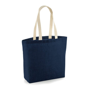 Shopper Juta Naturale blu / UNICA - personalizzabile con logo