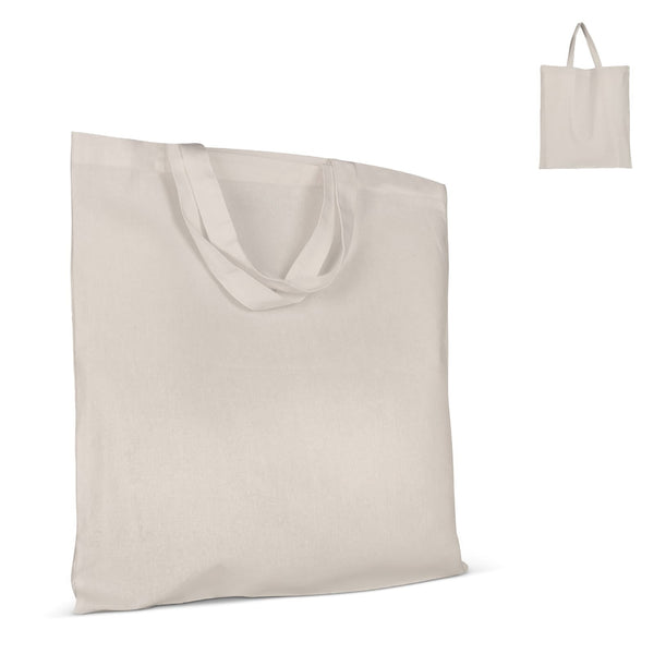 Shopper ntural OEKO-TEX® 140g manici corti beige - personalizzabile con logo