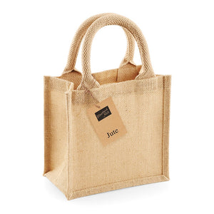 Shopper Piccola in Juta beige / UNICA - personalizzabile con logo