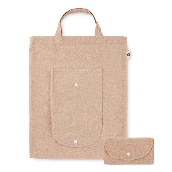 Shopper pieghevole 140 gr/m² Riciclato beige - personalizzabile con logo