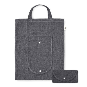 Shopper pieghevole 140 gr/m² Riciclato Nero - personalizzabile con logo