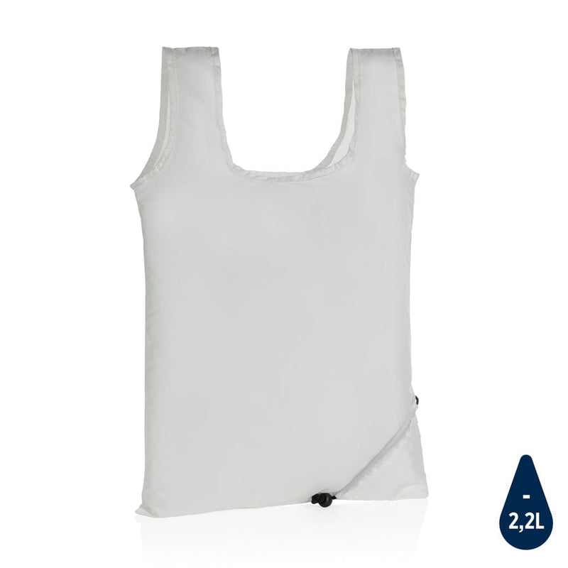 Shopper pieghevole in rPET 190T Impact AWARE™ bianco - personalizzabile con logo