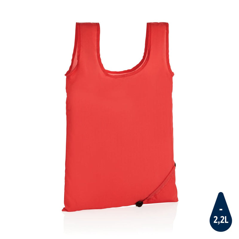 Shopper pieghevole in rPET 190T Impact AWARE™ rosso - personalizzabile con logo