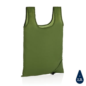 Shopper pieghevole in rPET 190T Impact AWARE™ verde - personalizzabile con logo