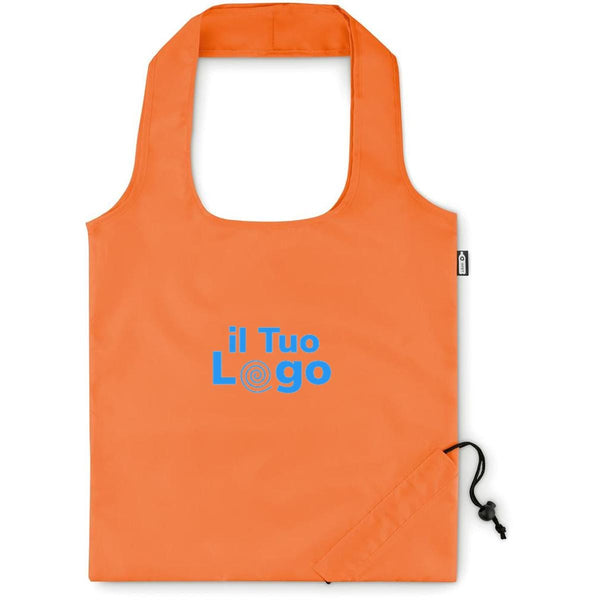 Shopper pieghevole in RPET - personalizzabile con logo - arancione