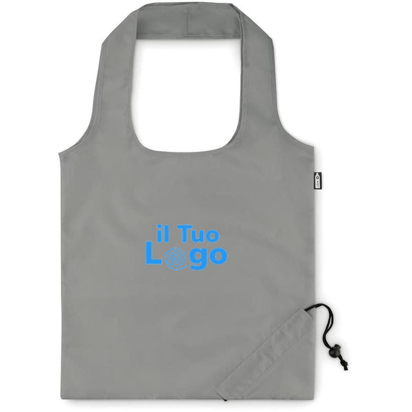 Shopper pieghevole in RPET - personalizzabile con logo - grigio