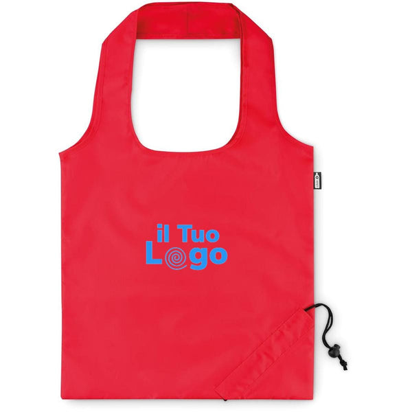 Shopper pieghevole in RPET - personalizzabile con logo - rosso
