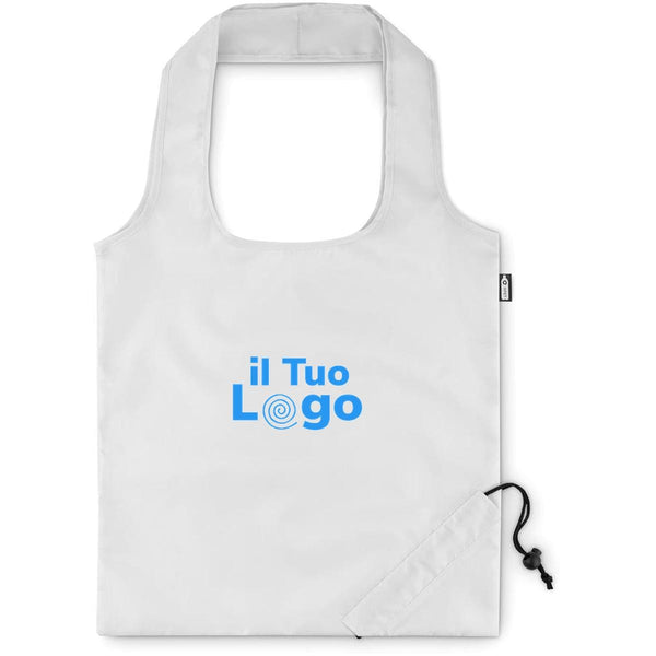 Shopper pieghevole in RPET - personalizzabile con logo - bianca