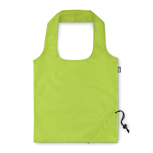 Shopper pieghevole in RPET verde calce - personalizzabile con logo