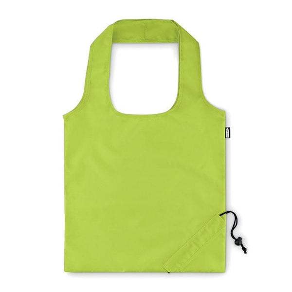 Shopper pieghevole in RPET verde calce - personalizzabile con logo