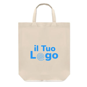 Shopper richiudibile in cotone bianco - personalizzabile con logo