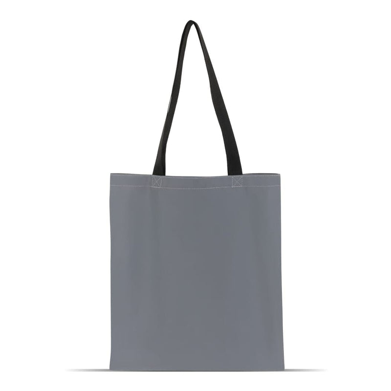 Shopping bag riflettente con tasca interna 35x40cm Grigio - personalizzabile con logo