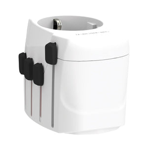 SKROSS Adattatore da viaggio universale Pro 3 poli bianco - personalizzabile con logo