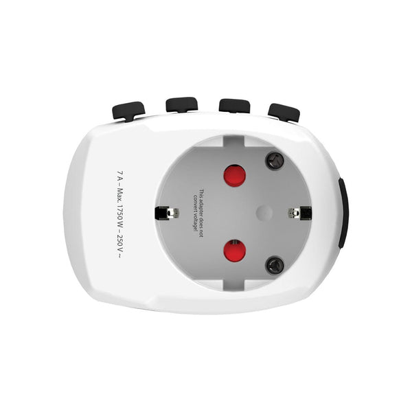 SKROSS Adattatore da viaggio universale Pro 3 poli bianco - personalizzabile con logo
