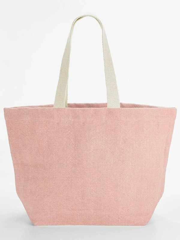 Soft Washed Jute Beach Bag blossom - personalizzabile con logo