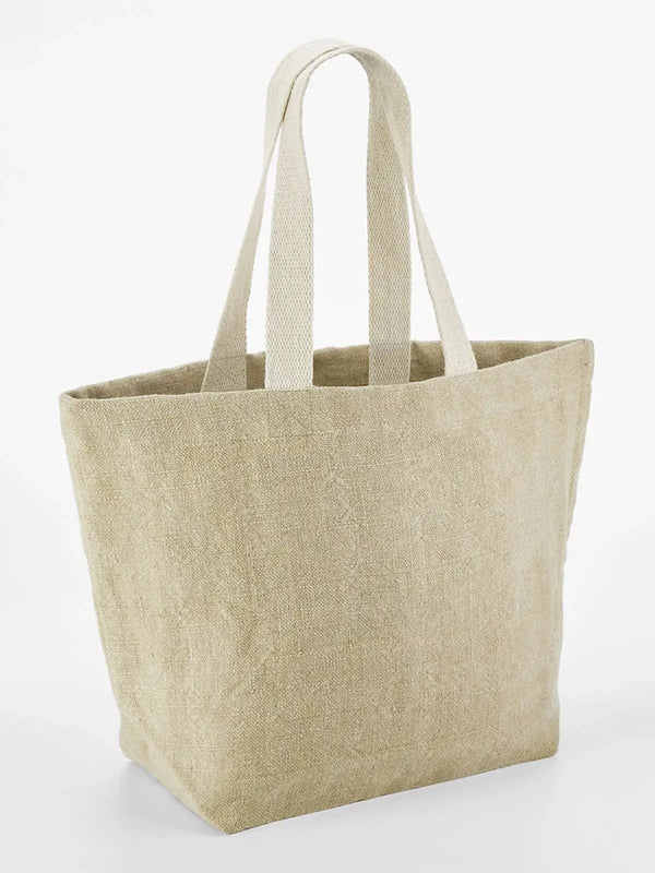 Soft Washed Jute Beach Bag - personalizzabile con logo