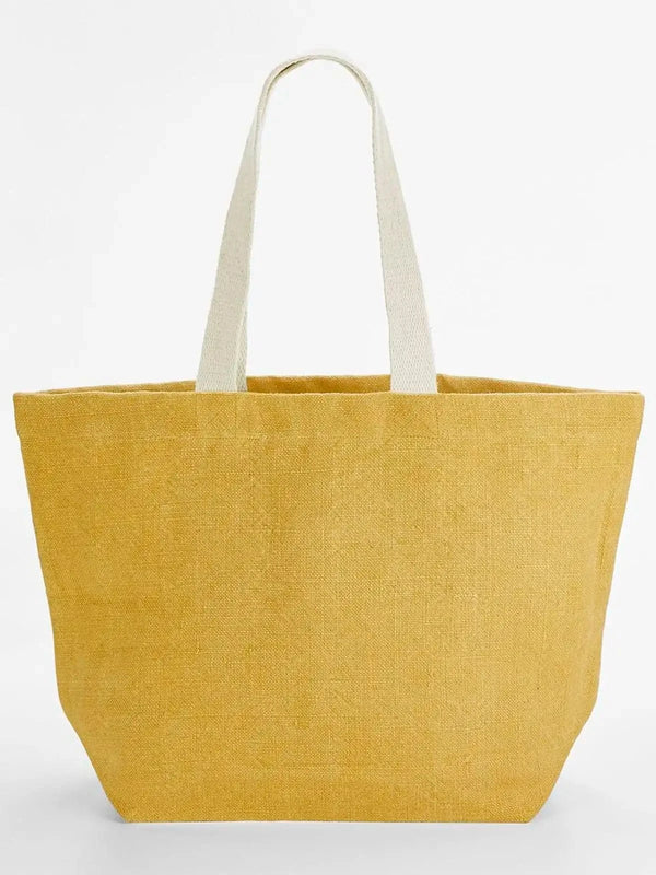 Soft Washed Jute Beach Bag saffron - personalizzabile con logo