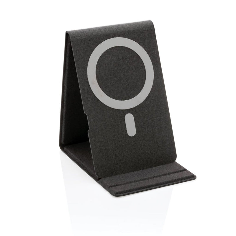 Sopporto con ricarica wireless 10W Artic Magnetic nero - personalizzabile con logo